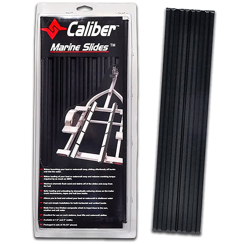 Caliber Marine Trailer Bunk Slides 23010, 3 x 15 inch, 10-Pack Black - Image 1